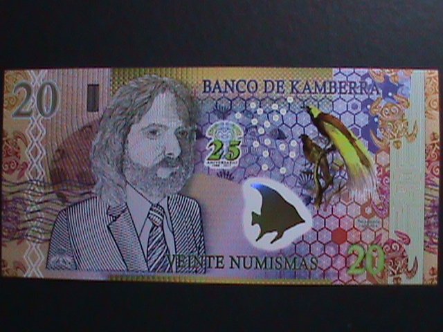 ​AFRICA- 2013-BANK OF KAMBERRA POLYMER-$20 NOTE-UNC- WITH HOLOGRAM FISH-VF