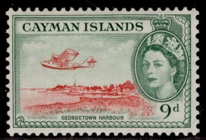 CAYMAN ISLANDS QEII SG157, 9d scarlet & bluish green, LH MINT.