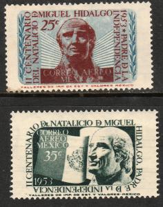 MEXICO C206-C207, Bicentennial of Miguel Hidalgo. MINT, NH. F-VF.