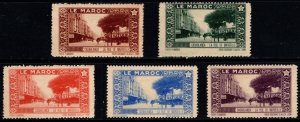 Vintage France Poster Stamps Le Maroc Casablanca La Rue de Marseille Morocco