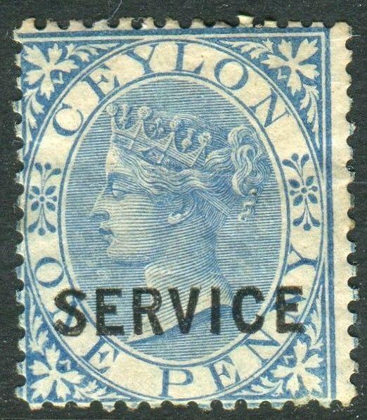 CEYLON-1869 1d Blue OFFICIAL Sg O6 AVERAGE MOUNTED MINT V17906