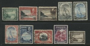 Bermuda KGV 1936-40 various values used