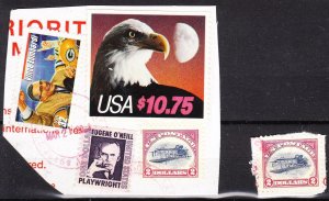 MOstamps - US High Denomination Stamps used on paper - Lot # HS-E601