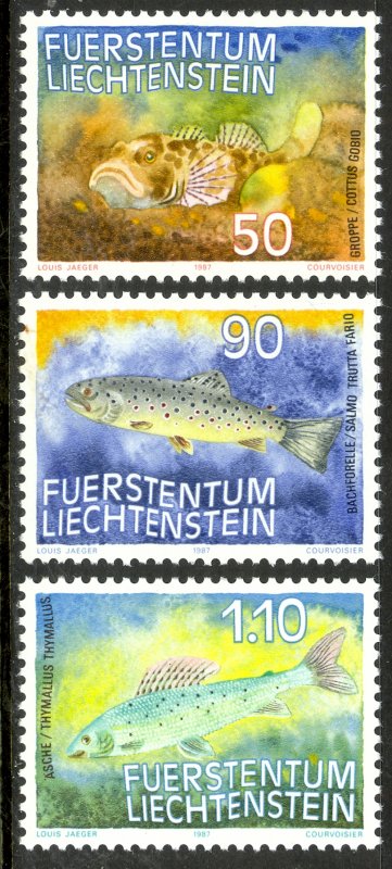LIECHTENSTEIN 1987 FISH Set Sc 865-867 MNH