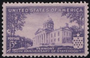 SC#903 3¢ Vermont Statehood Single (1941) MNH