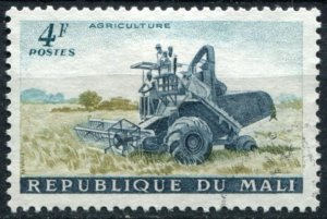 Mali Sc#20 Used, 4fr bl grn, ind & bis, Agriculture and Art (1961)