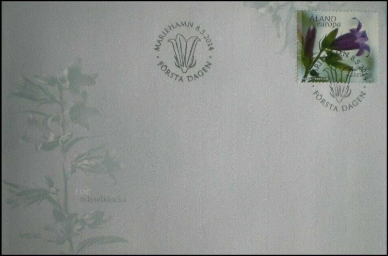 Aland Finland FDC 2014 europa flowers Campanula Trachelium sepac 