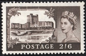 Great Britain #309 2'6s Queen Elizabeth II: Carrickfergus Castle (1955) MNH