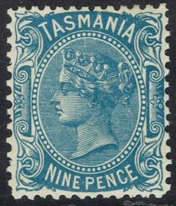 TASMANIA 1906 QV 9D WMK CROWN/A COMPOUND PERF 12.5 AND 11 