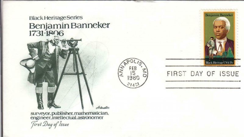 1980, Benjamin Banneker, Artmaster, FDC (D14838)