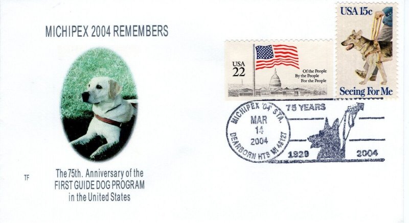 FIRST GUIDE DOG, 75TH ANNIVERSARY, DEARBORN HTS, MI, 2004  FDC17361