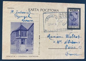 1947 Poland 2 Years Auschwitz KZ Camp Liberation Anniversary Postcard Cover FDc