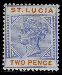 ST. LUCIA QV SG45, 2d ultramarine & orange, M MINT.