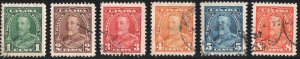 Canada SC#217-222 1¢-8¢ King George V Single (1935) Used