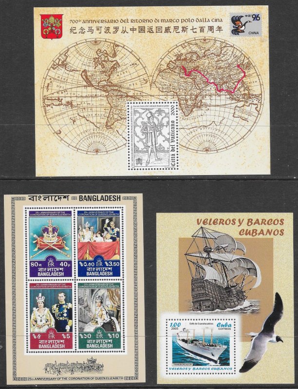 WORLDWIDE (120) All Different Souvenir SHeets ALL Mint Never Hinged