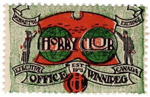(I.B) Canada Cinderella : Hobby Club Exchange Stamp