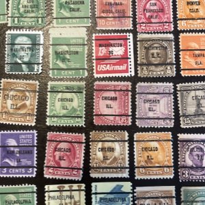 132 All Different Bureau Precancel Stamp Lot Many Different States And Towns 