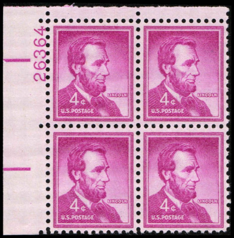US #1036a LINCOLN MNH UL PLATE BLOCK #26364