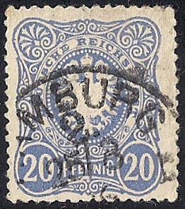 Germany #40 20 PF Super Cancel Imperial Eagle Ultra, used VF