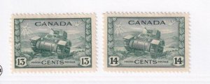 CANADA # 258-259 VF-MH CANADIAN TANKS DONT SHOOT THE MESSENGER