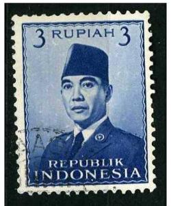 Indonesia 1951 - Scott 392 used - 3r, President Sukarno 