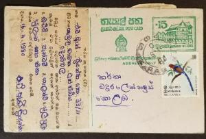 1980 Sri Lanka Artistic Reverse Side Postcard Cover 