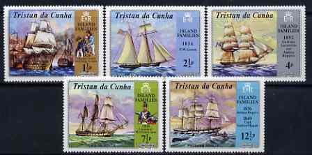 TRISTAN DA CUNHA - 1971 - Island Families & Ships -Perf 5v Set-Mint Never Hinged