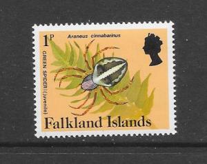 INSECTS - FALKLAND ISLANDS-#387 GREEN SPIDER  MNH