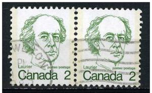 Canada 1972 - Scott 587 used, pair - 2c Sir Wilfrid Laurier 