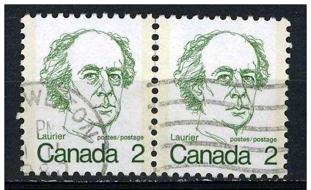 Canada 1972 - Scott 587 used, pair - 2c Sir Wilfrid Laurier 