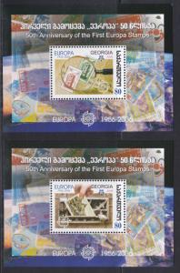 Georgia # 394-397, 50 Years of Europa Stamps, Souvenir Sheets, NH, 1/3 Cat.