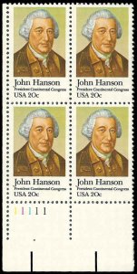 PCBstamps   US #1941 PB  80c(4x20c)John Hanson, 1981, MNH, (PB-3)