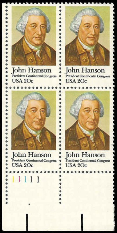 PCBstamps   US #1941 PB  80c(4x20c)John Hanson, 1981, MNH, (PB-3)