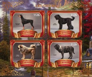 Dog Tibet Doberman Forest Animal Souvenir Sheet of 4 Stamps Mint NH