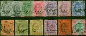 Nabha 1903-09 Set of 13 SG37-46 Fine Used