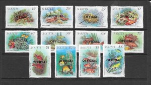 FISH - ST KITTS #O29-40   MNH