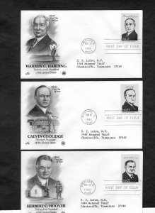 2219a-i Presidents, FDC set/9 Art Craft/PCS cachets addressed