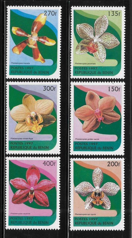 Benin 1977 Orchids Flowers Sc 973-978 MNH A1603