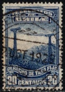 1929 Chile Revenue 20 Centavos Tax on Telegraph Receipts Stamp Used
