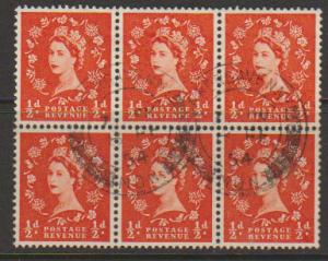 GB QE II   SG 515 -   block of 6   Used