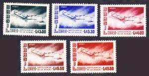 Brazil #C82-86 MH complete set - airplanes