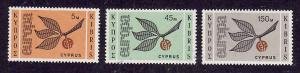 Cyprus-Sc#262-4-Unused hinged Europa set-1965-