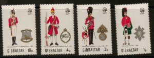 GIBRALTAR SG290/3 1971 MILITARY UNIFORMS MNH