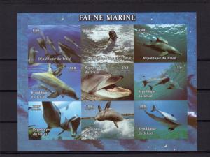 Chad 2004 MARINE LIFE Sheetlet (9) IMPERFORATED MNH