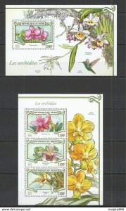 2015 Niger Flora Flowers Orchids Les Orchidees 1Kb+1Bl ** St2049