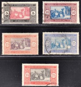 Senegal Scott 83, 86, 87, 91, 92  F to VF used.