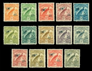 NEW GUINEA 1931 AIRMAIL Bird of Paradise overprinted set Scott C14-C27 mint MH