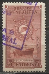 Venezuela 1948; Sc. # C256; Used Single Stamp