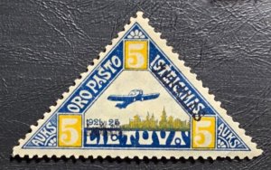 Stamp Lithuania 1922 Airplane ove Kaunas AP6 #C17 used