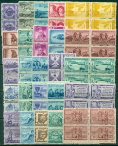 25 DIFFERENT SPECIFIC 3-CENT BLOCKS OF 4, MINT, OG, NH, GREAT PRICE! (24)